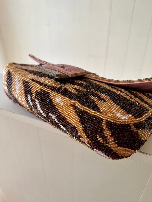 Fendi Tiger Stripe Beaded Baguette