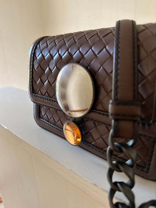 Bottega Veneta Intrecciato Mirror Lens Shoulder Bag