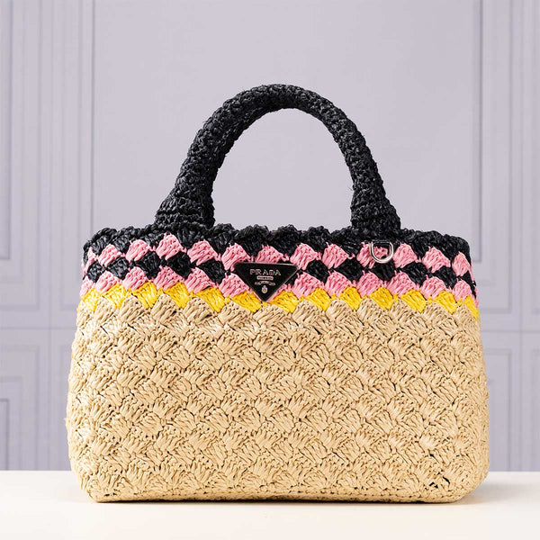 Prada Raffia Crochet Tote
