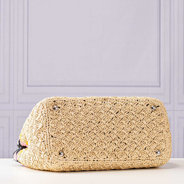 Prada Raffia Crochet Tote