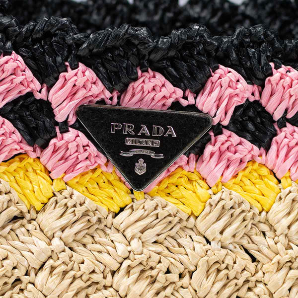 Prada Raffia Crochet Tote