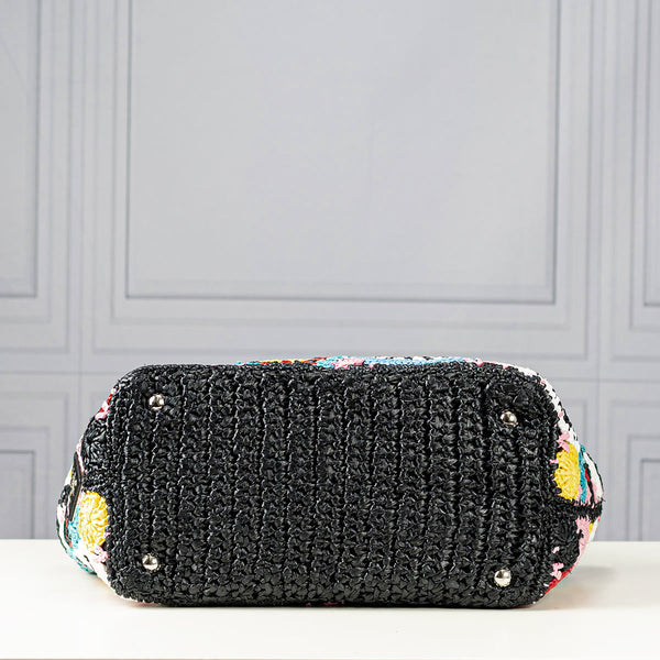 Prada Raffia Crochet Tote