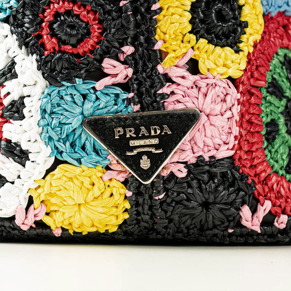 Prada Raffia Crochet Tote