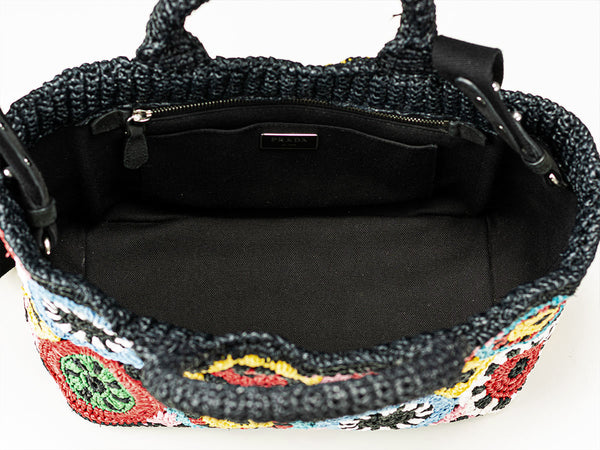 Prada Raffia Crochet Tote