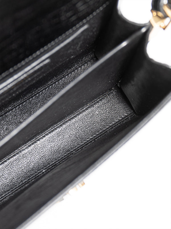 Saint Laurent Mini Croc Embossed Cassandra Top Handle