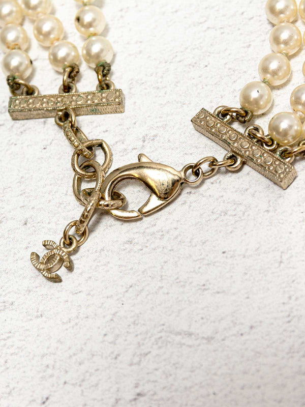 Chanel Faux Pearl CC Multistrand Necklace