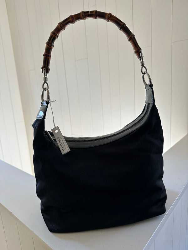 Gucci Nylon Bamboo Hobo Back