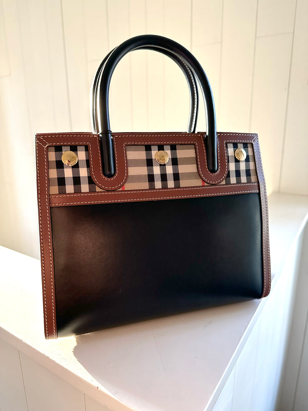 Burberry Mini Two Handle Title Bag