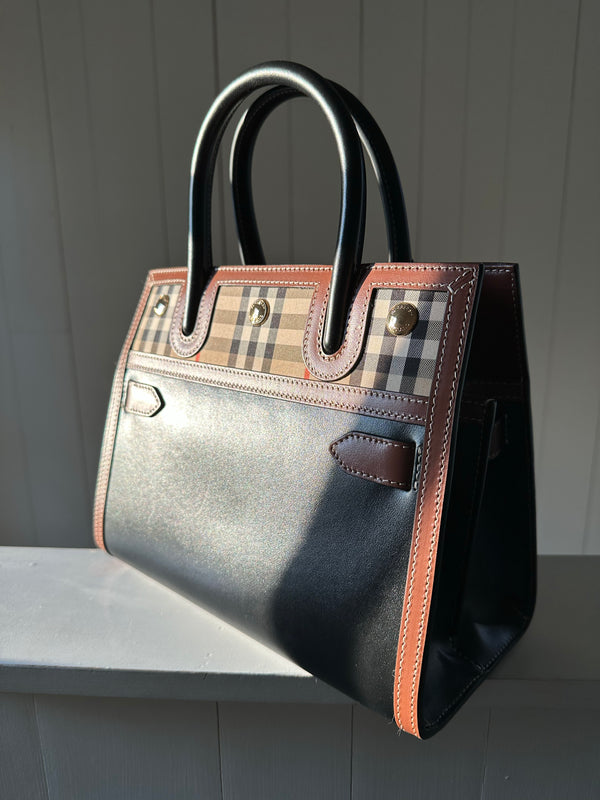 Burberry Mini Two Handle Title Bag