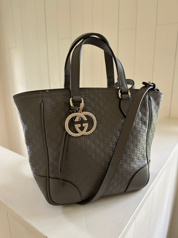 Gucci Small Guccissima Bree Tote With Charm
