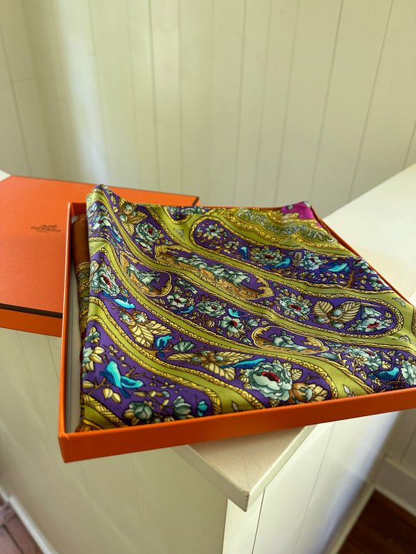 Hermès "Qalamdan" Scarf 90 with box
