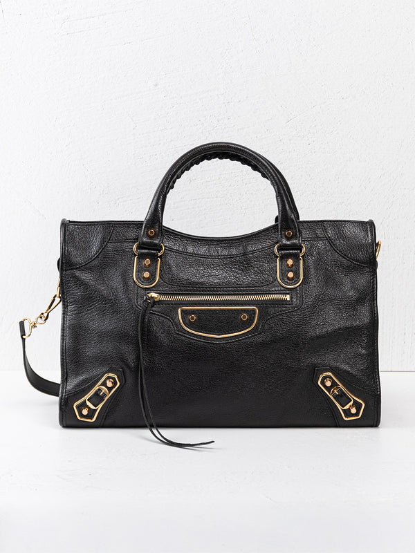 Balenciaga Metallic Edge Motorcross City Bag