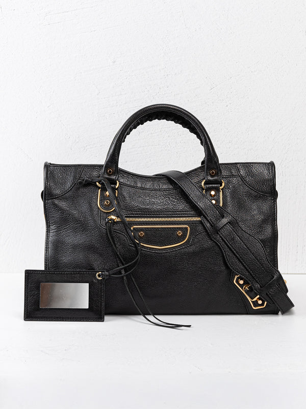 Balenciaga Metallic Edge Motorcross City Bag