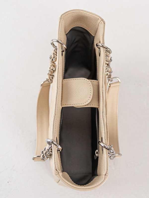 Chanel Beige Caviar Quilted Timeless Petit Shopping Tote