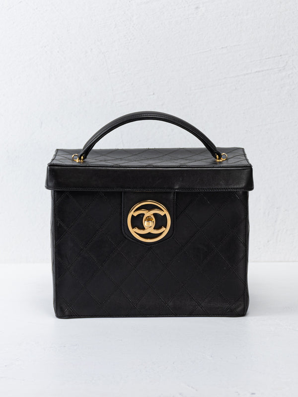 Chanel Quilted Vintage CC Vanity Case