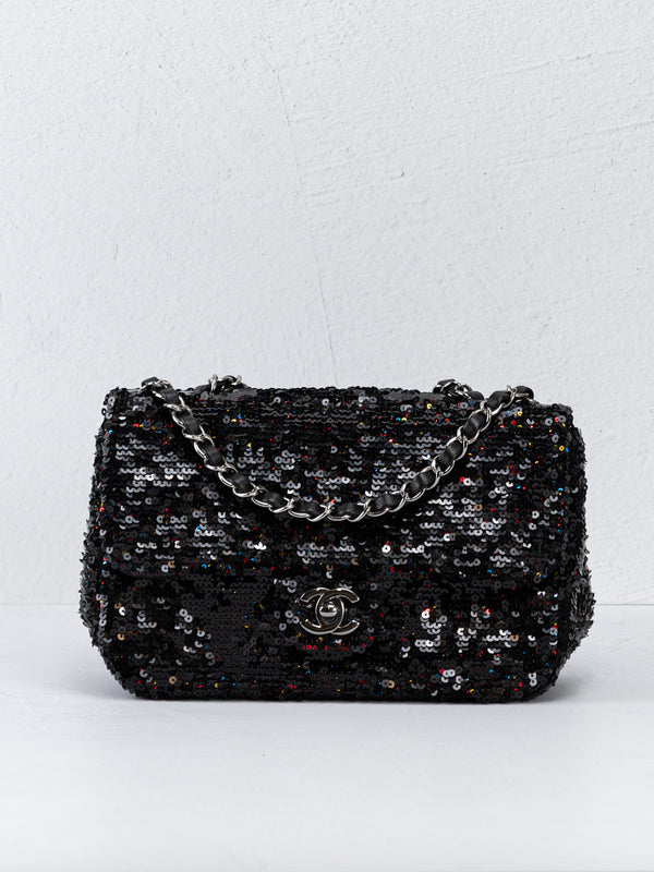 Chanel Sequin Single Flap Bag