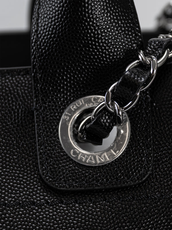 Chanel Caviar Medium Studded Deauville Tote