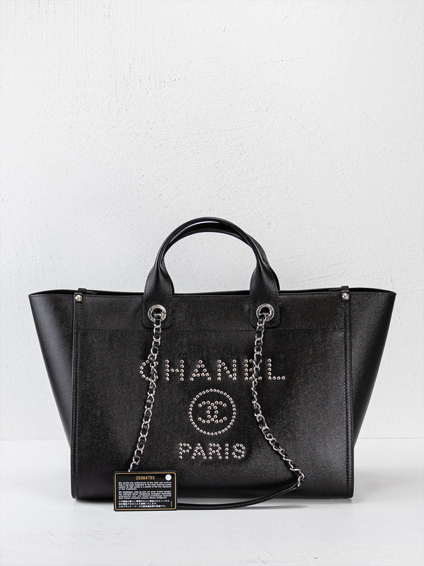 Chanel Caviar Medium Studded Deauville Tote