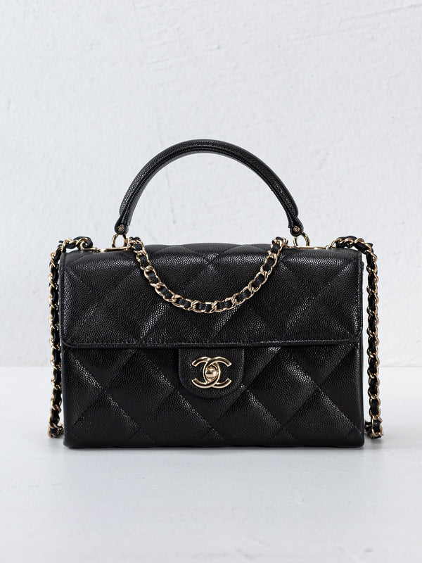 Chanel Caviar Quilted Mini Retro Twist Top Handle