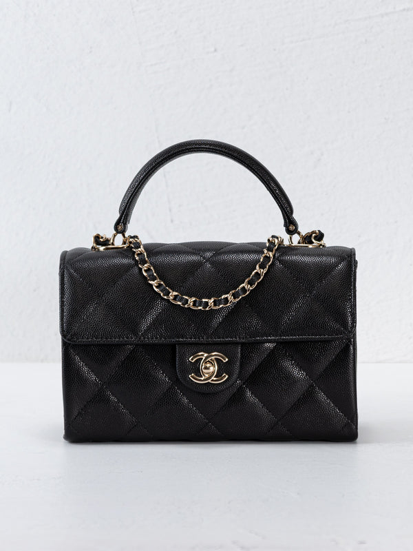 Chanel Caviar Quilted Mini Retro Twist Top Handle