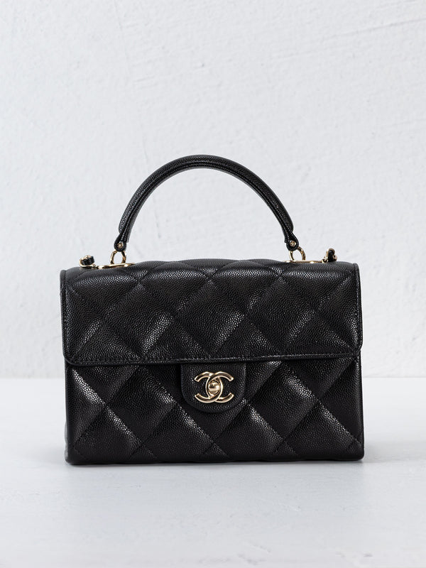 Chanel Caviar Quilted Mini Retro Twist Top Handle