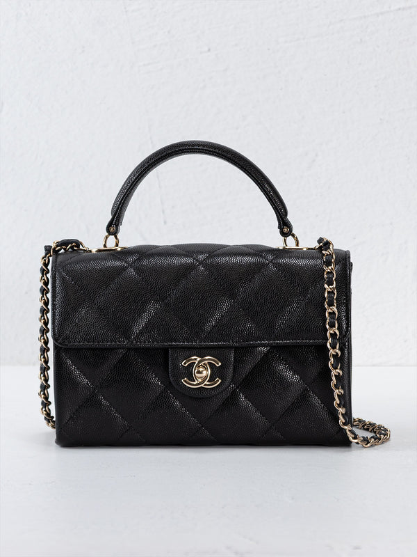 Chanel Caviar Quilted Mini Retro Twist Top Handle