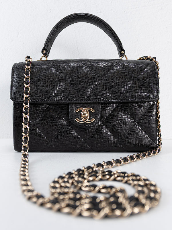 Chanel Caviar Quilted Mini Retro Twist Top Handle