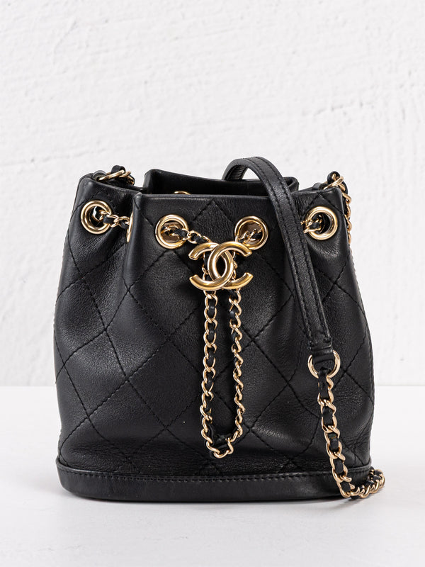 Chanel Lambskin Drawstring Bucket Bag