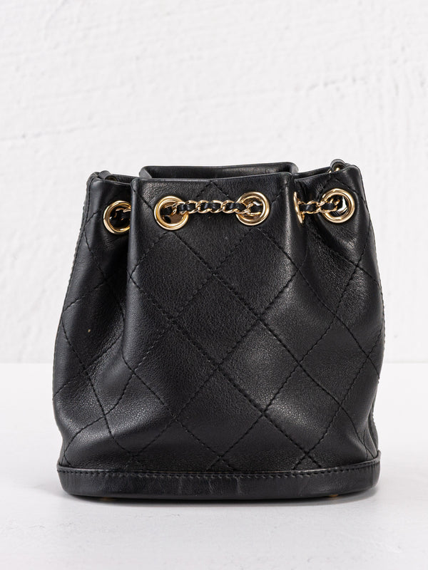 Chanel Lambskin Drawstring Bucket Bag