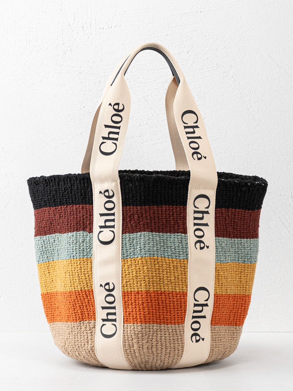 Chloe Striped Wool Tote