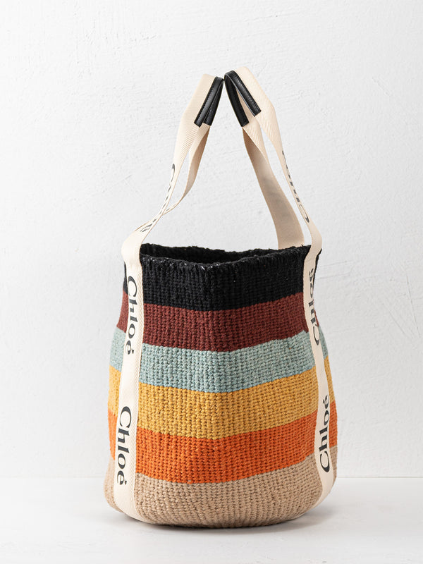 Chloe Striped Wool Tote