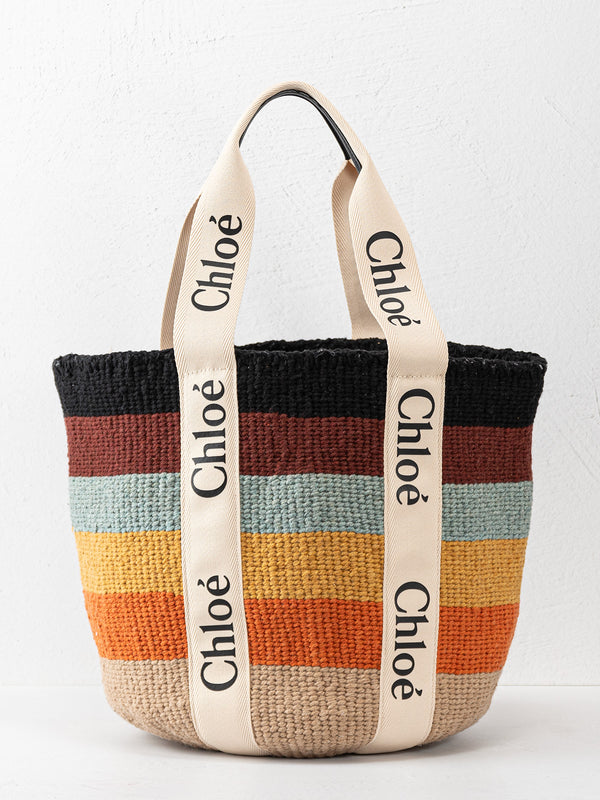Chloe Striped Wool Tote
