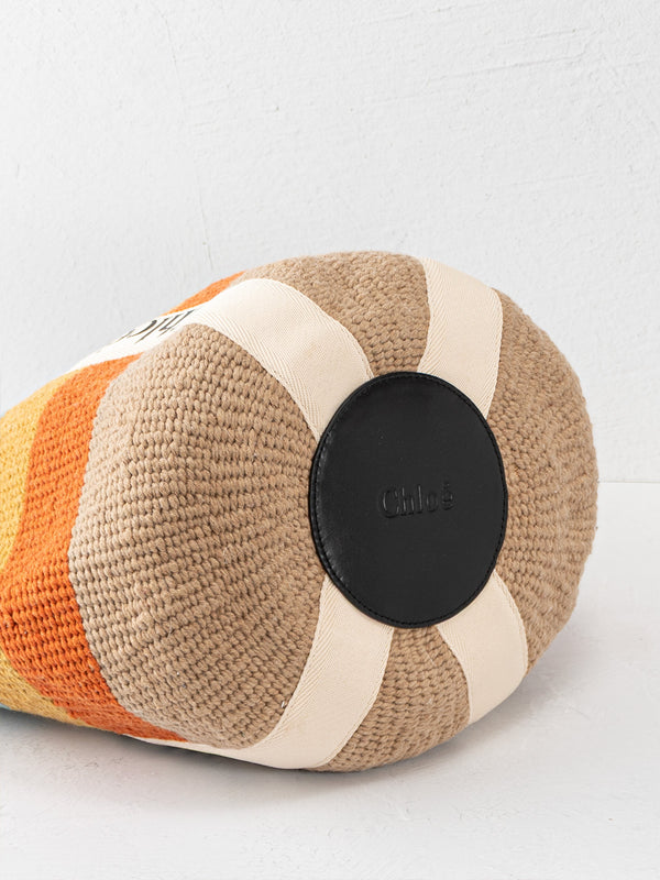 Chloe Striped Wool Tote
