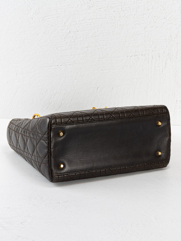 Christian Dior Lambskin Cannage Medium Lady Dior