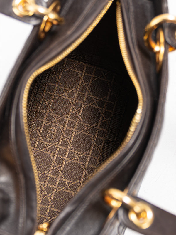 Christian Dior Lambskin Cannage Medium Lady Dior