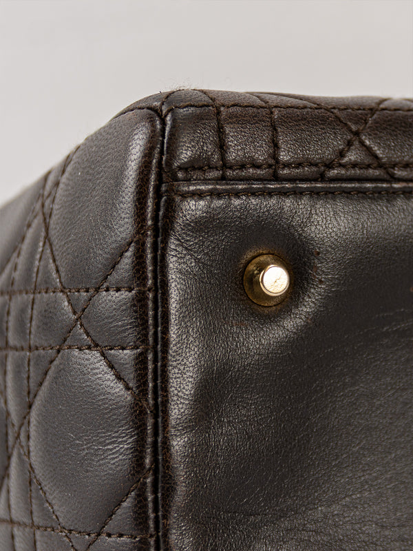 Christian Dior Lambskin Cannage Medium Lady Dior