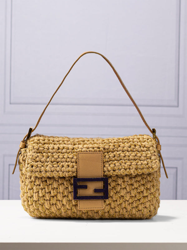 Fendi Woven Wool Baguette