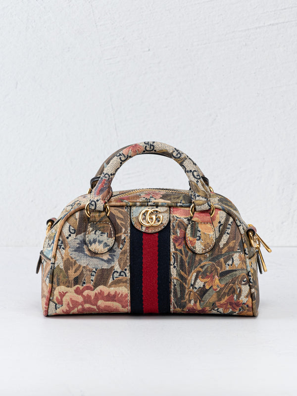 Gucci GG Supreme Ophidia Water Flora Bowler Mini