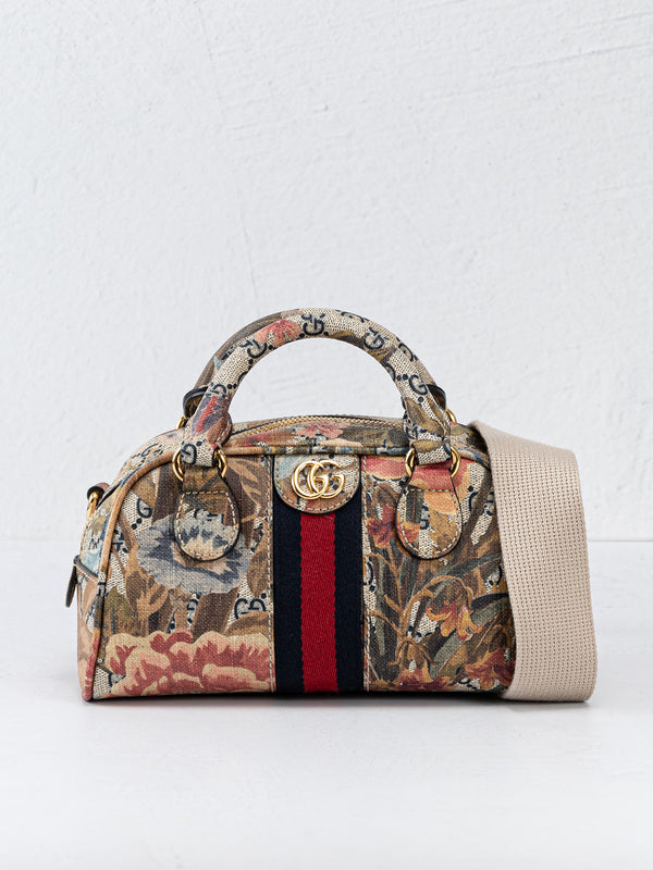 Gucci GG Supreme Ophidia Water Flora Bowler Mini
