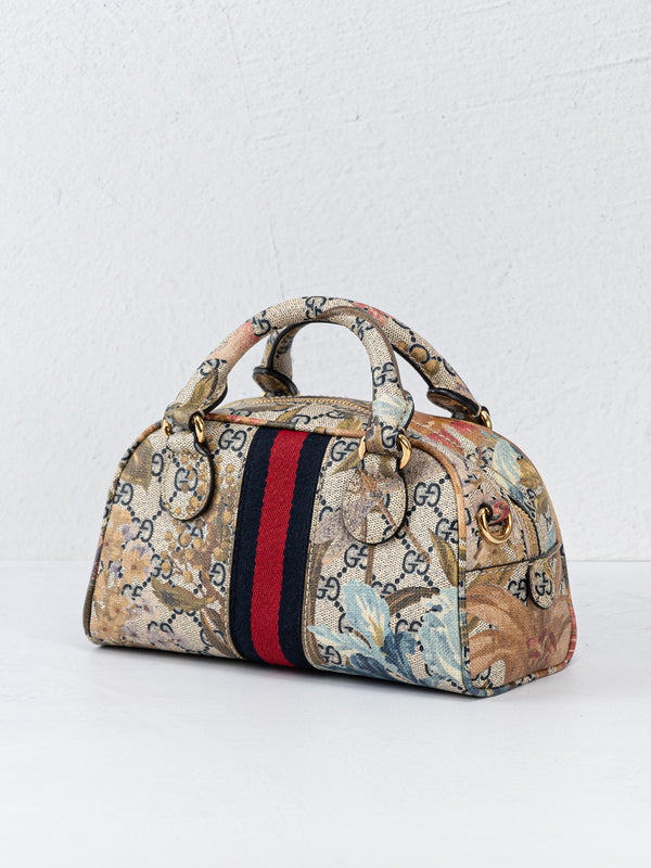 Gucci GG Supreme Ophidia Water Flora Bowler Mini
