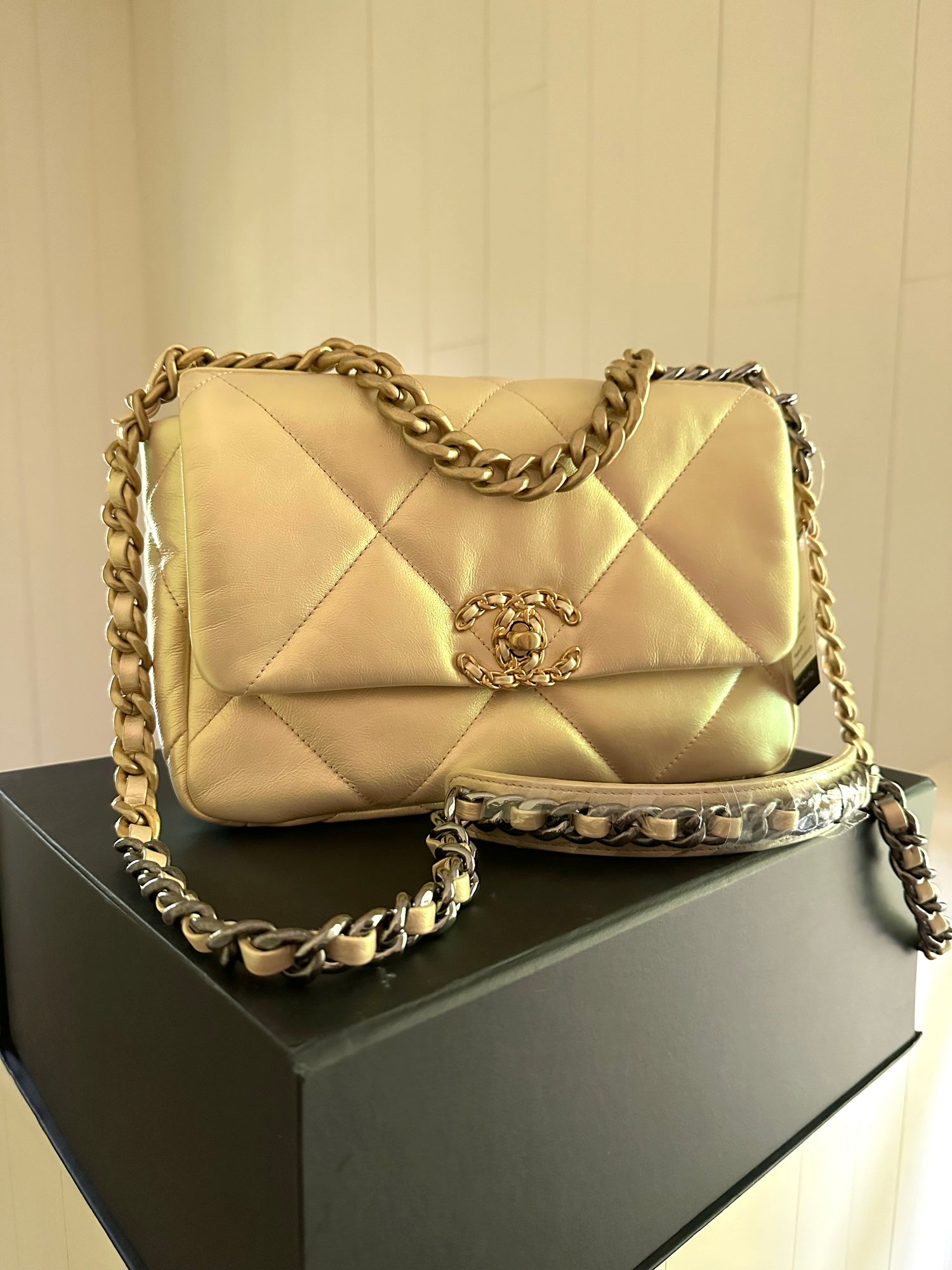 Chanel 19 Medium Pearl Flap Bag – Handbag Social Club
