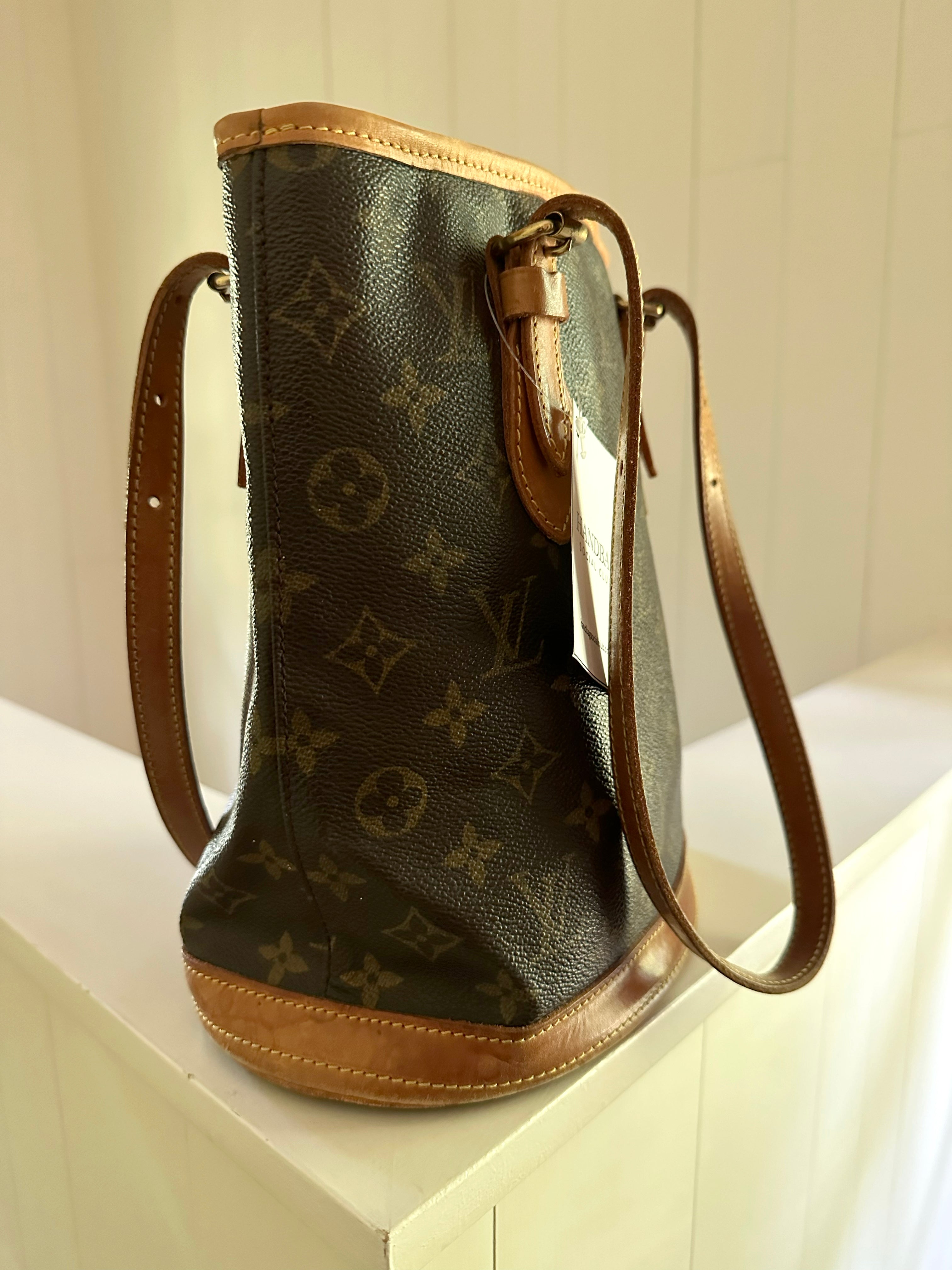Louis Vuitton Bucket Monogram PM Customized Black Brown Cloth ref