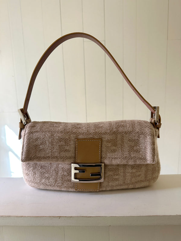 Fendi Wool Zucca Baguette