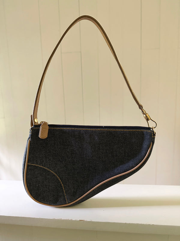 Christian Dior Denim Saddle Pochette