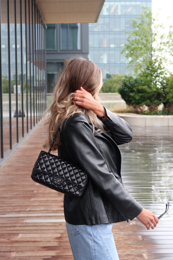 Chanel Medium So Black Double Flap Bag
