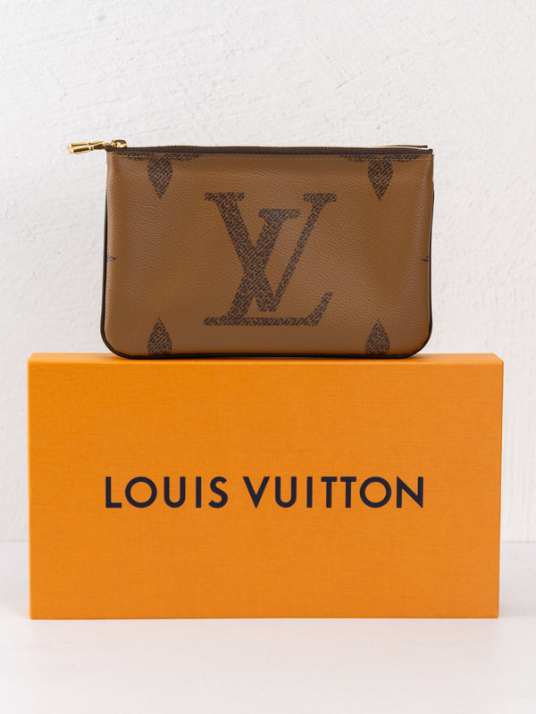 Louis Vuitton Monogram Giant Reverse Double Zip Pochette