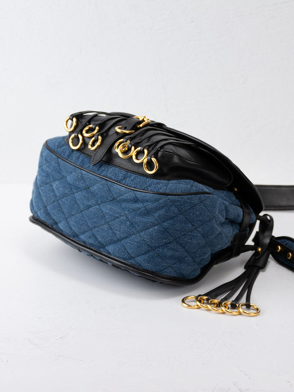 Prada Small Denim Corsaire Messenger Bag