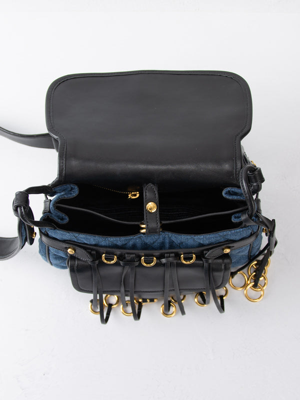 Prada Small Denim Corsaire Messenger Bag