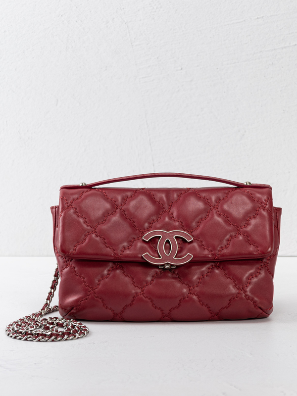 Chanel Double Stitch Hamptons Flap Bag