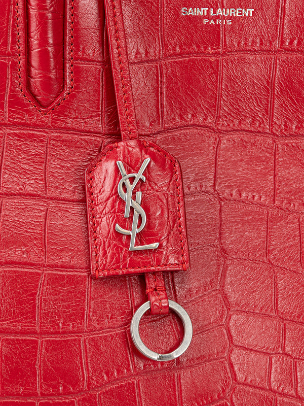 Saint Laurent Small Croc Embossed Rive Gauche Cabas